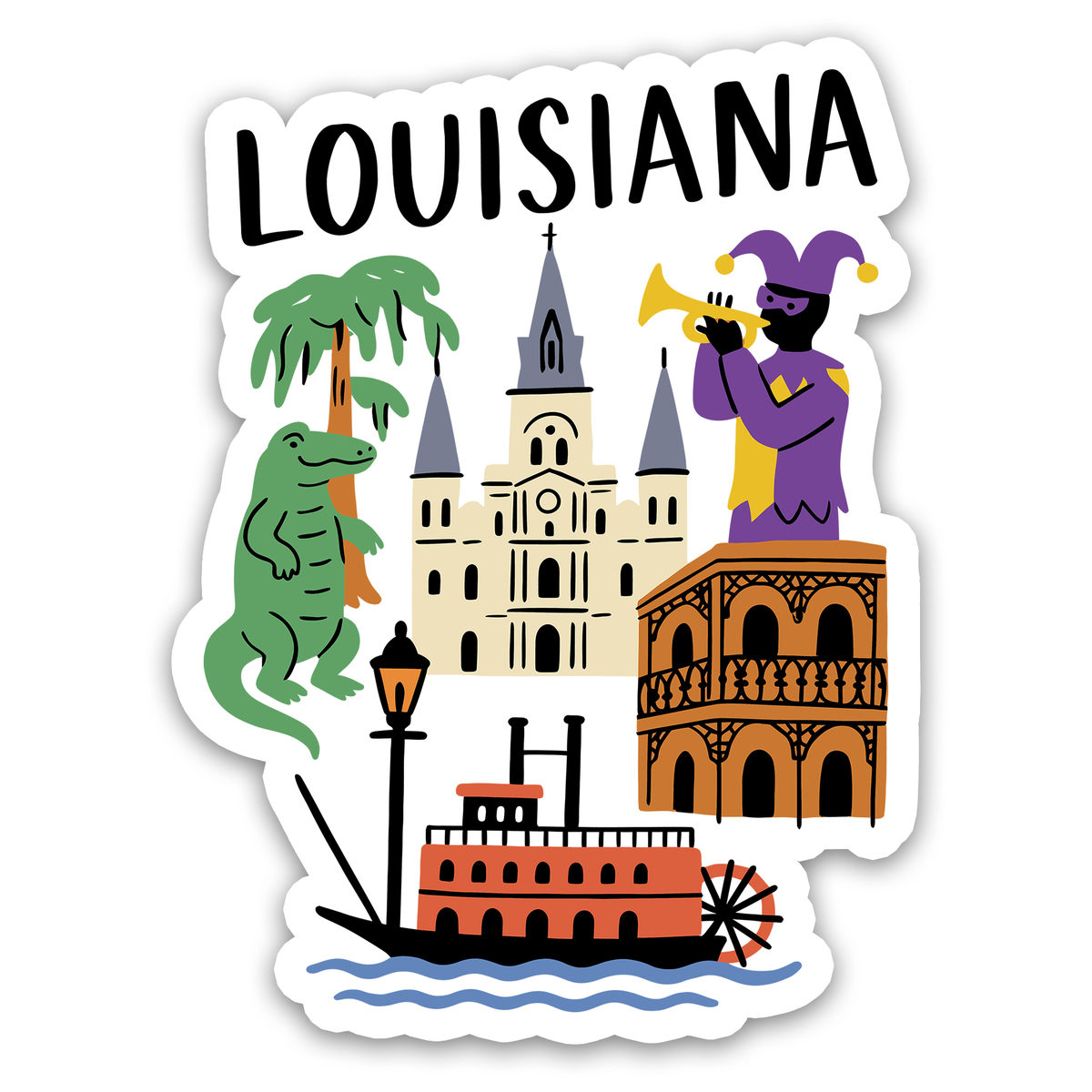 Louisiana State Icons Sticker