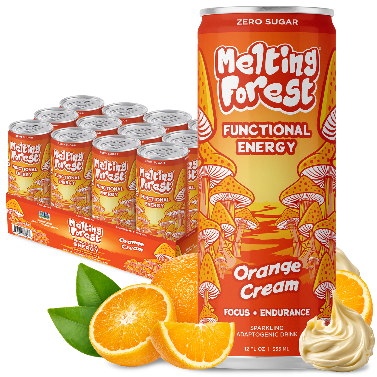 Mushroom Energy Drink 12 Pack - Orange Cream