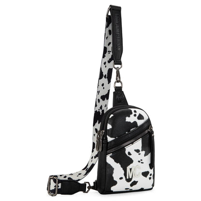 Montana West Milan Chiva Black Cow Print Sling Bag – Style MC-3354BK