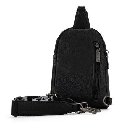 Montana West Milan Chiva Black Cow Print Sling Bag – Style MC-3354BK