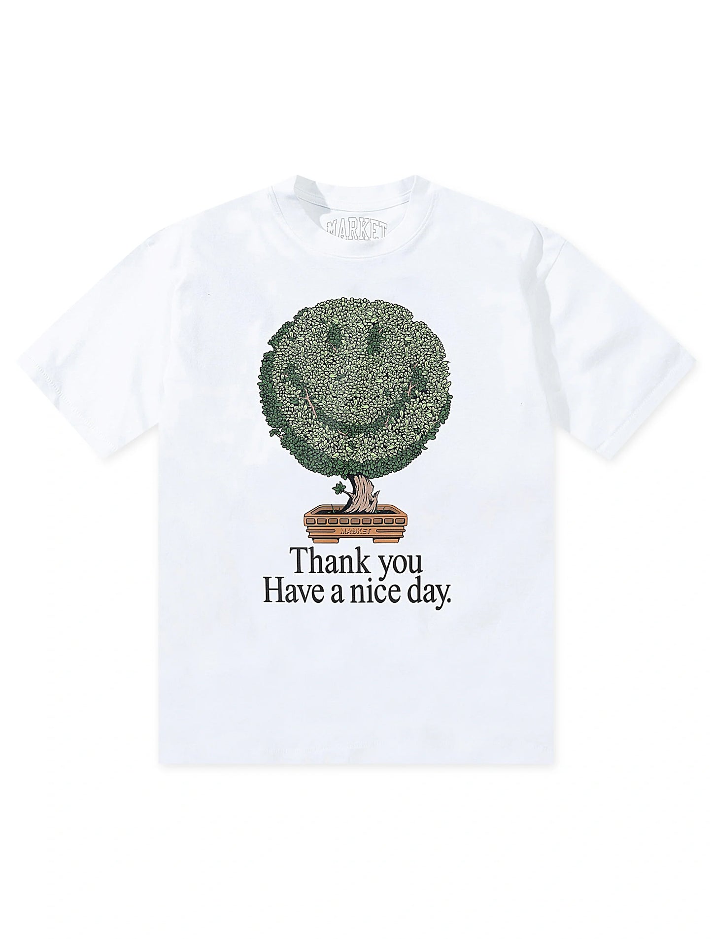 Market Studios Smiley Bonsai Tree Tee - White