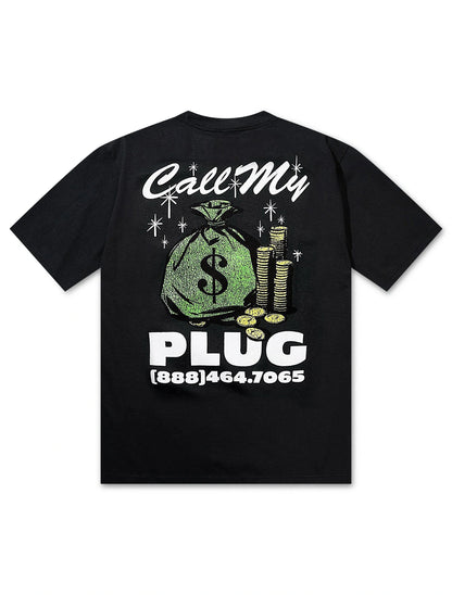 Market Studios Call My Plug Tee - Washed Black