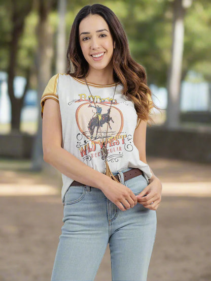 Delila Women Mineral Wash “Wild West” Graphic Short Sleeve Tee