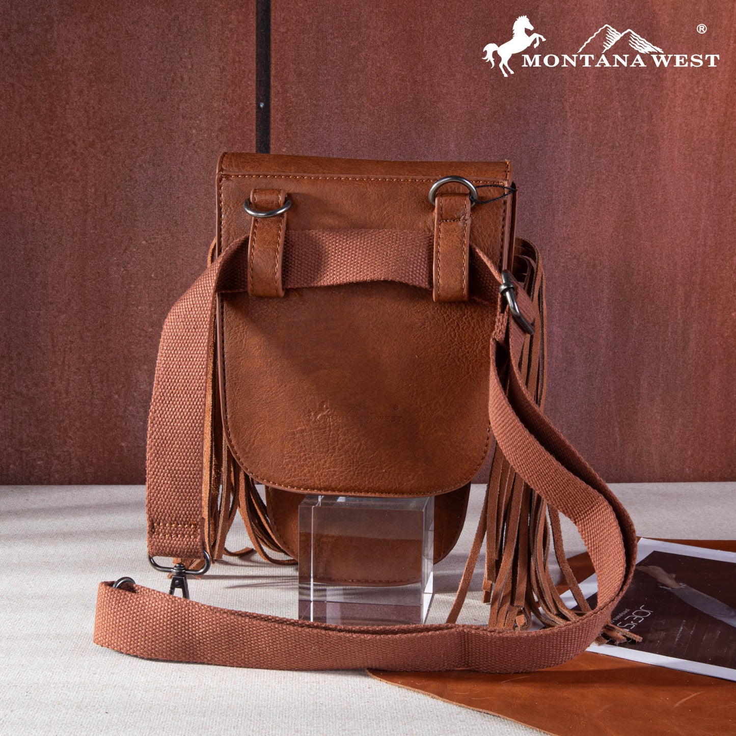 Montana West Coffee Fringe Convertible Belt Bag & Sling Bag