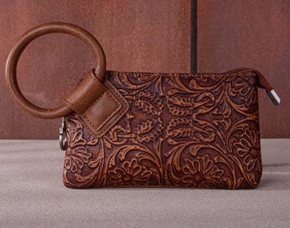 Montana West Floral Tooled Ring Handle Wristlet Clutch – Western Rodeo Night Out Purse