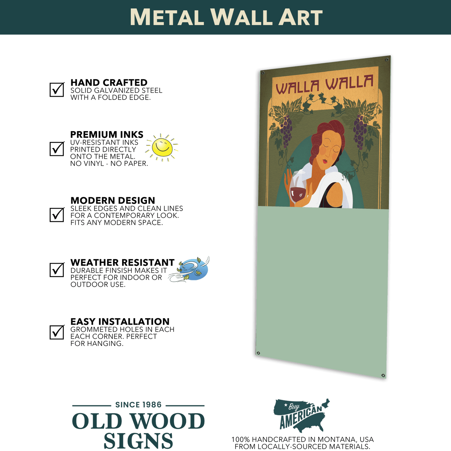 Landmark Horse Riding Custom Signs: Brown & Teal - Wall Decor