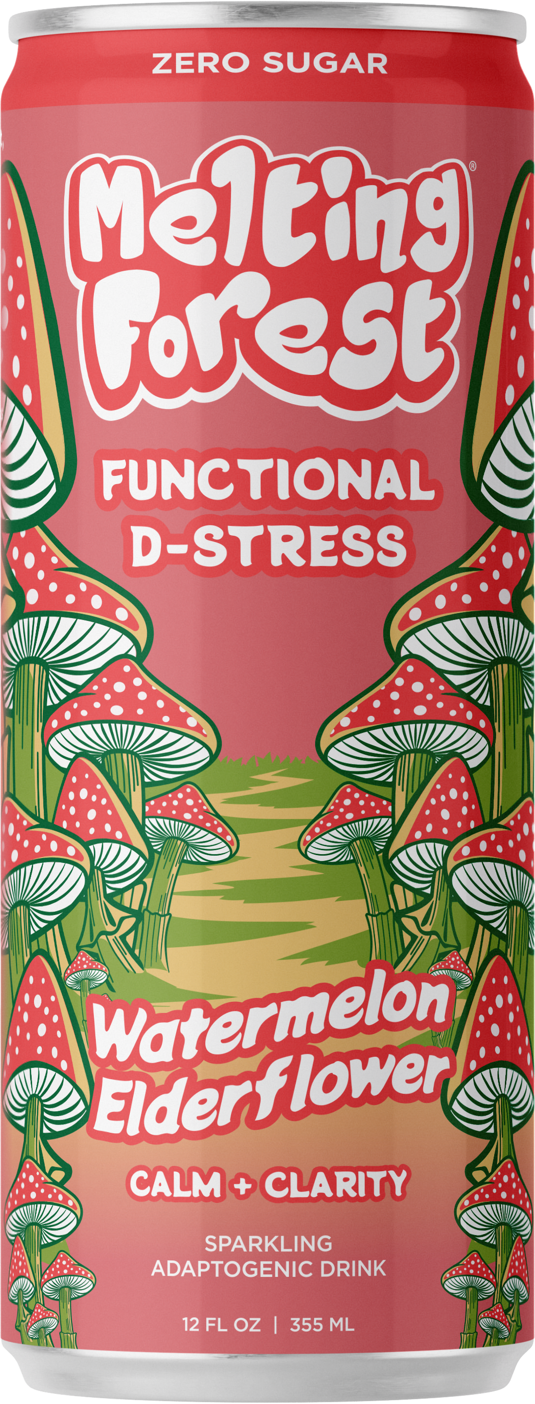Mushroom D-Stress Drink 12 Pack - Watermelon Elderflower