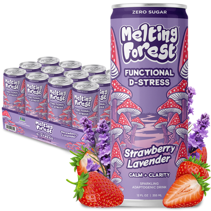 Mushroom D-Stress Drink 12 Pack - Strawberry Lavender