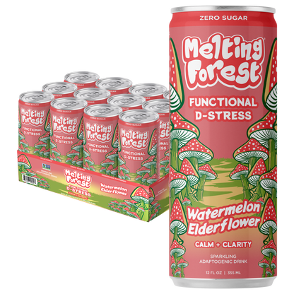 Mushroom D-Stress Drink 12 Pack - Watermelon Elderflower