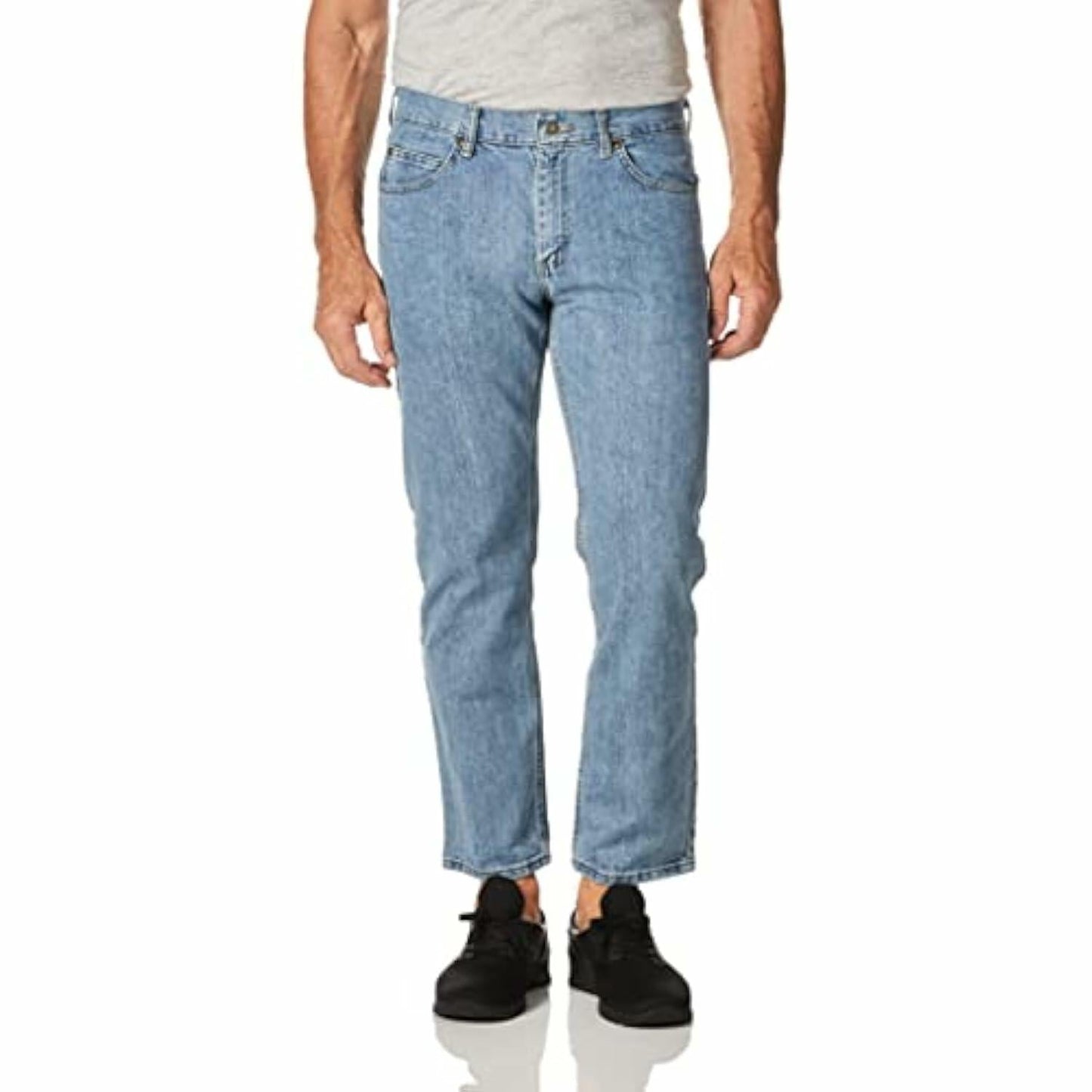 Lee Men's Regular Fit Straight Leg Jean, Worn Light, 42W x 34L