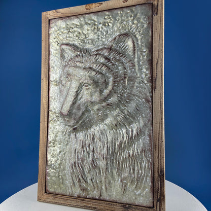 Large Hand Pounded Metal Bear Wall Art. Rustic Animal Relief for Cabin or Kids Room. Gift For Dad Hunter Animal Lover. Whimsical Bear Portrait.