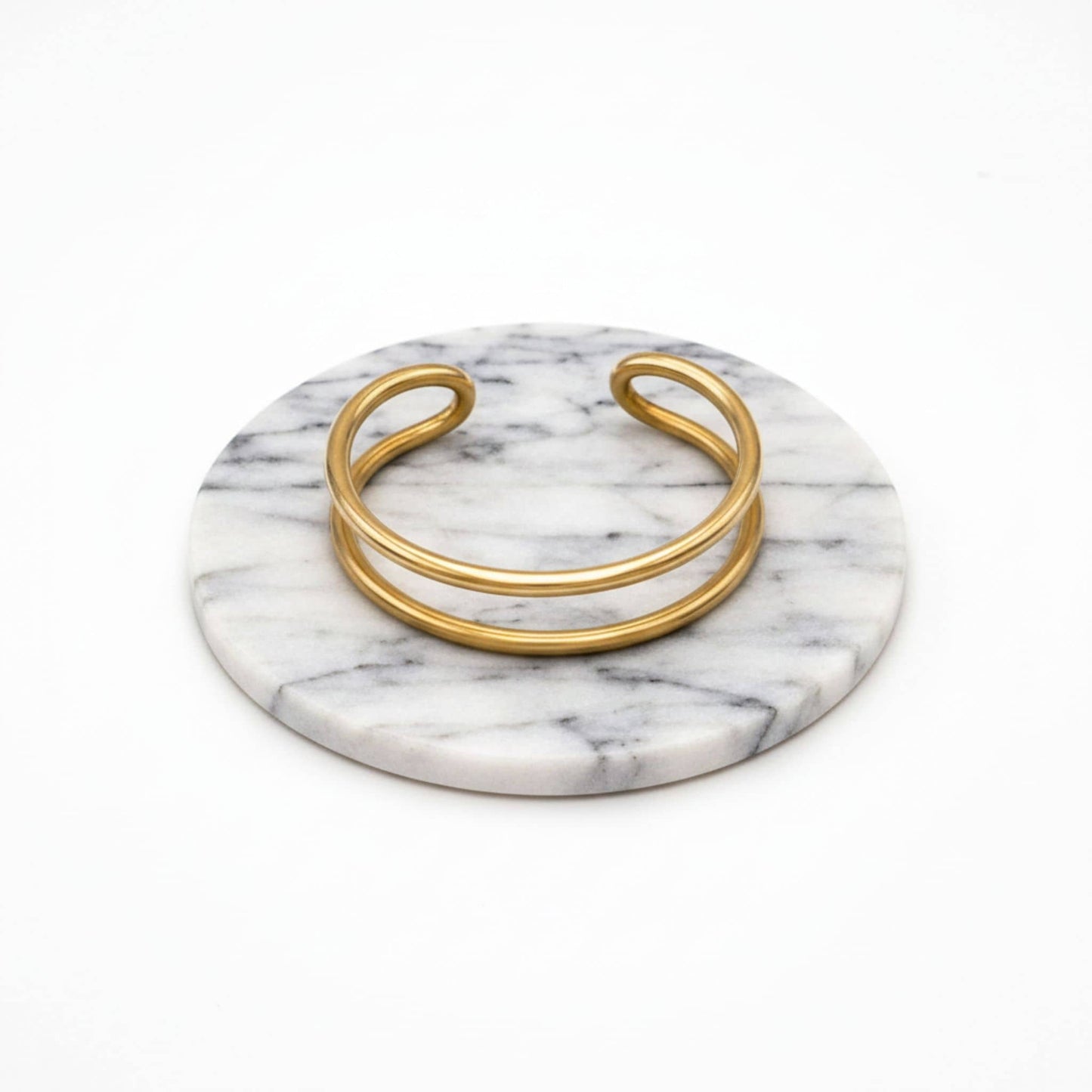 Double Loop Brass Cuff Bracelet | Mia