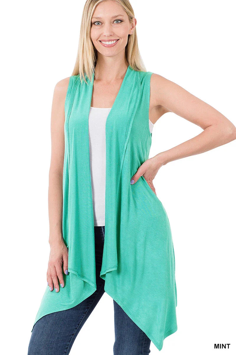 Zenana Flow & Go Lightweight Cardigan Vest – Sleeveless Open Front Layering Essential