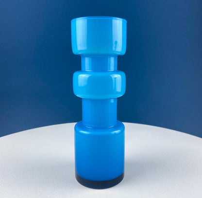 Set of 2 Modern Aqua Blue Geometrical Vases Ornamental Art Glass. Home Office or Retail Decor. Interior Design Ideas. Gift for Him or Her.