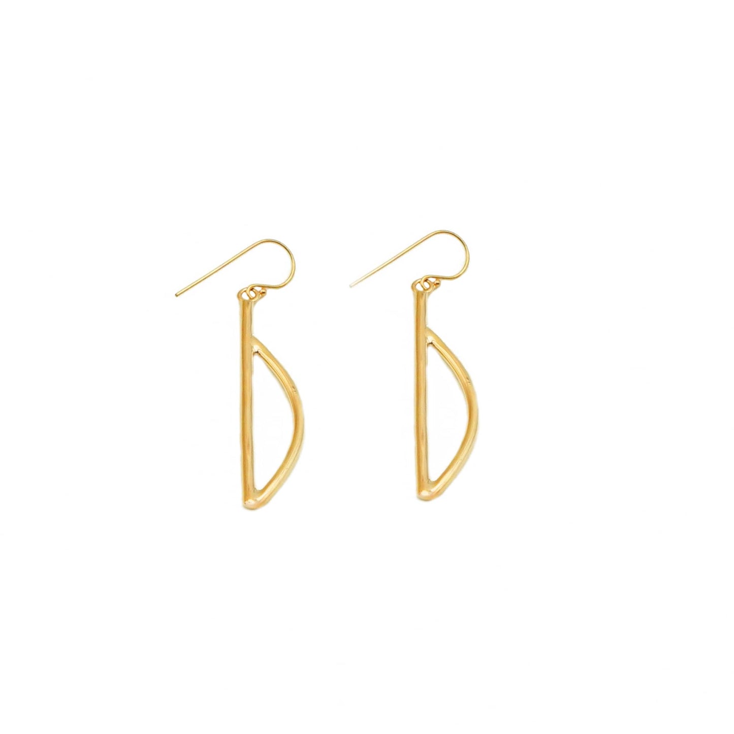 Brass Letter D Drop Earrings | Moyo