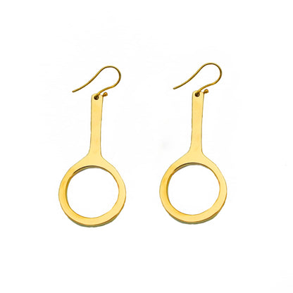 Hoop with Oval Drop Brass Earrings | Mwenzi