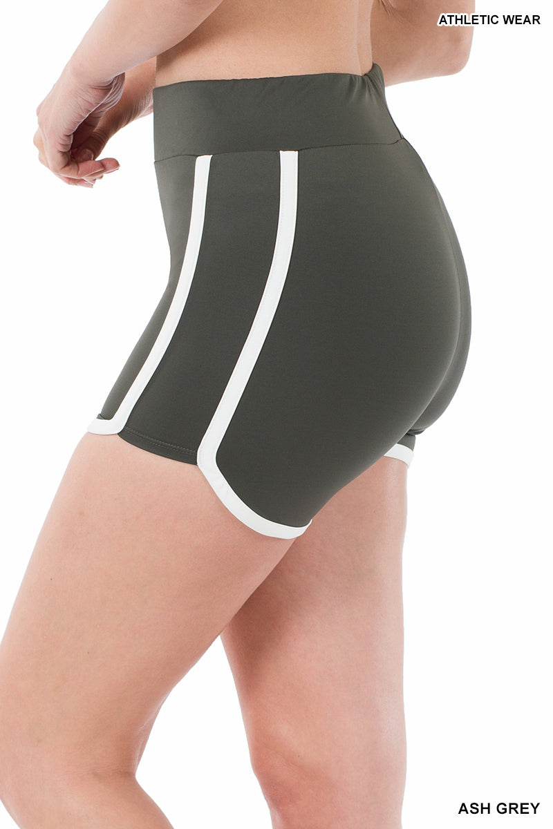 Zenana Athletic Shorts with Contrast Trim – 2 Colors, Limited Stock