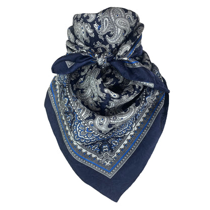 Western Print Wild Rag – Large 35" Silk-Feel Scarf for Men & Women