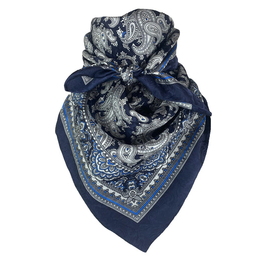 Western Print Wild Rag – Large 35" Silk-Feel Scarf for Men & Women