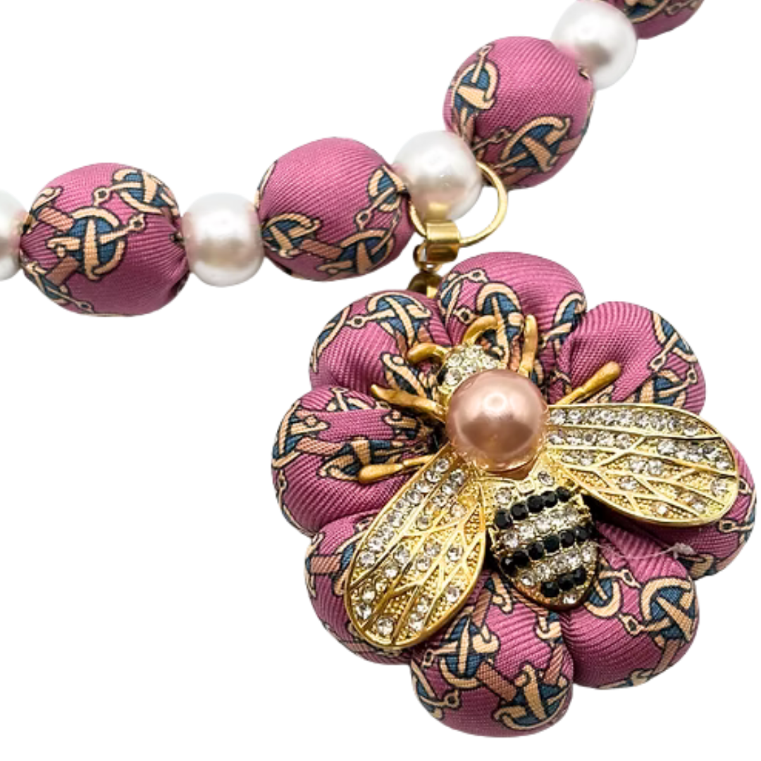 Novelty Print Vintage Silk Necktie Necklace