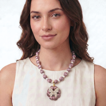 GG Butterfly Vintage Silk Necktie Necklace
