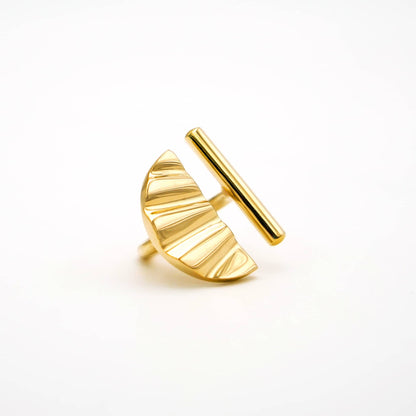 Bar and Shell Semicircle Ring | Nika