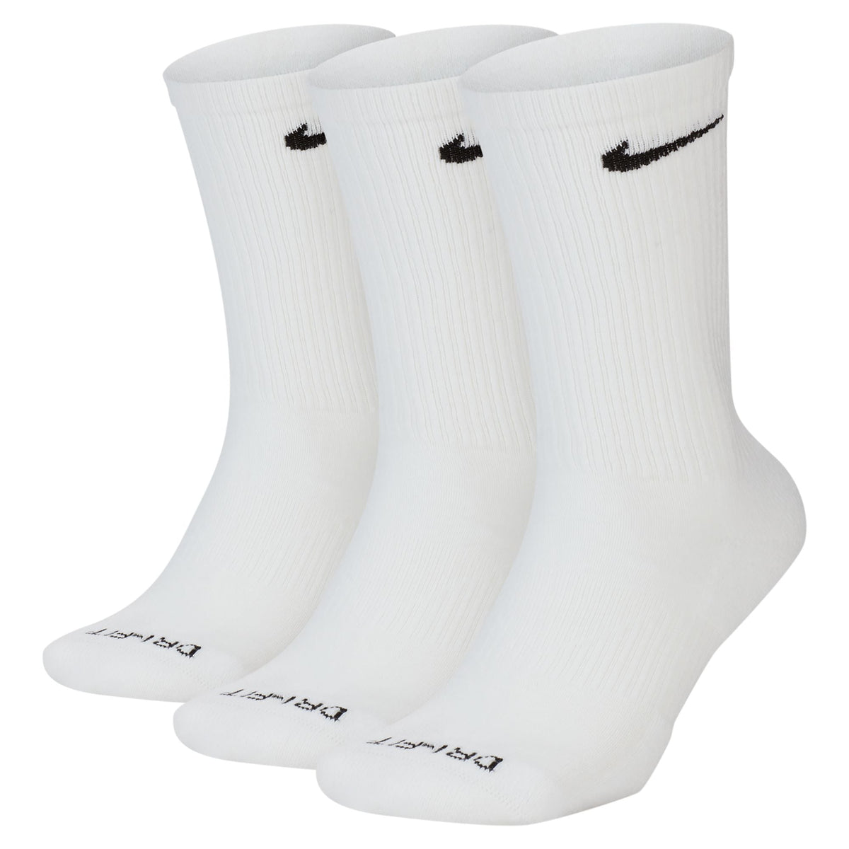Nike Adult 3-Pack Everyday Plus Cushioned Socks - White