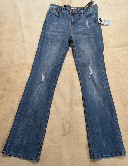 Nine Planet Dark Stone Skinny Jeans – Distressed Stretch Denim