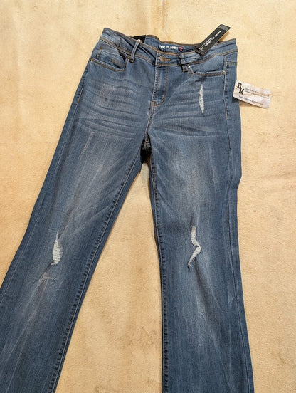 Nine Planet Dark Stone Skinny Jeans – Distressed Stretch Denim