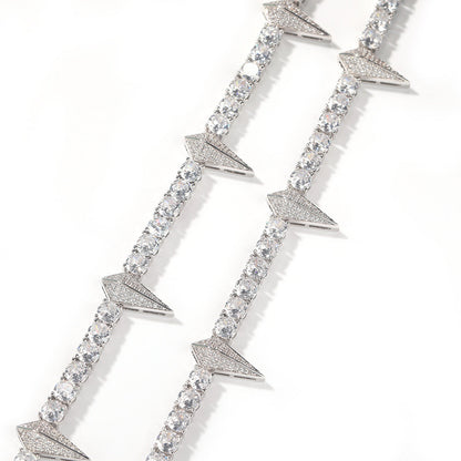Hip-hop Black Panther zircon tennis chain