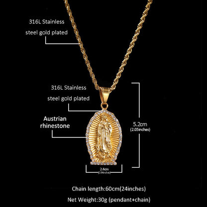 Hip Hop Winged Angel Pendant Necklace