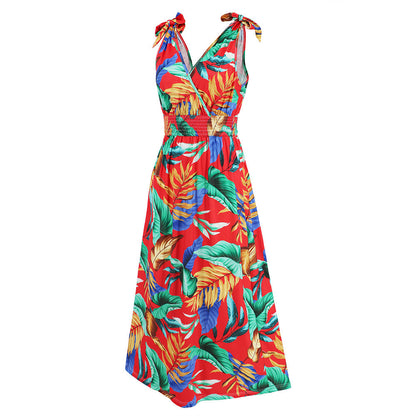 Hawaiian Beach Dress Summer Print Long Skirt Women's Dress