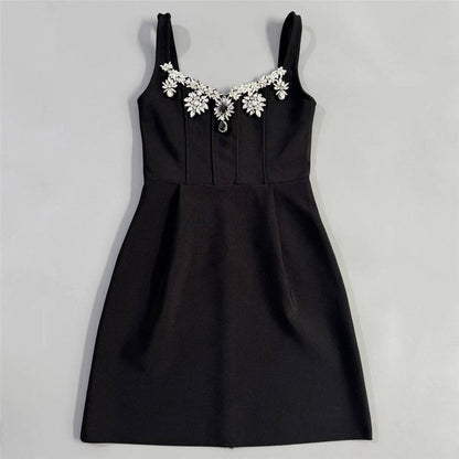 Sexy Strap Diamond Bandage One Piece Dress Ladies Cocktail Party Dress Elegant Dress