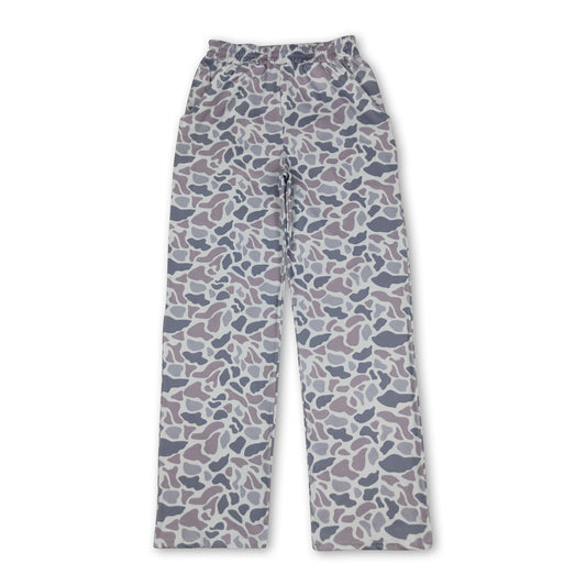 Grey camo pocket adult women pants