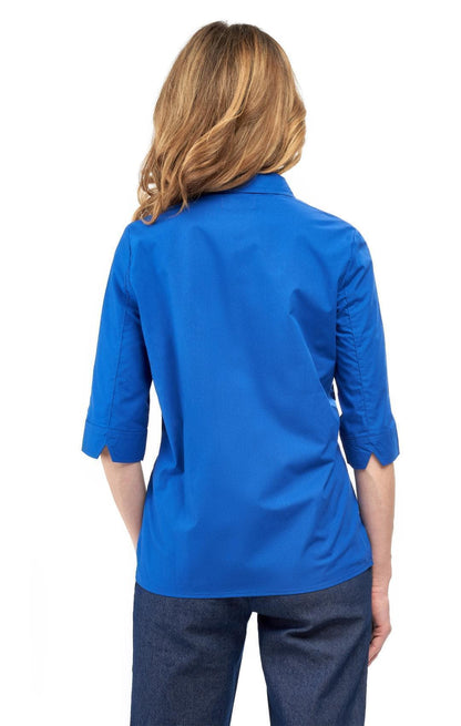 Women's 3/4 Sleeve Button-Down Camp Shirt — Collared Regular Fit
