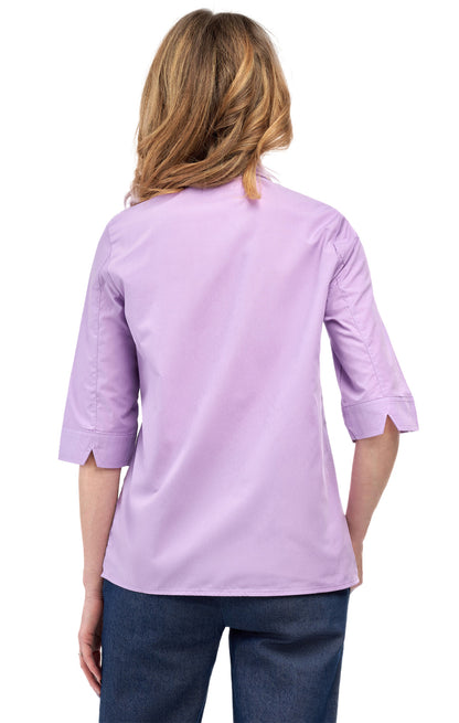 Women's 3/4 Sleeve Button-Down Camp Shirt — Collared Regular Fit