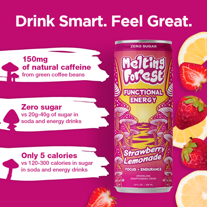 Mushroom Energy Drink 12 Pack - Strawberry Lemonade