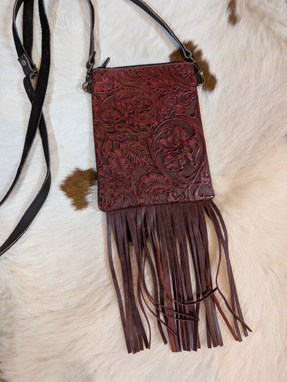 Genuine Leather Crossbody with Fringe – Handmade Western Purse in Three Unique Styles