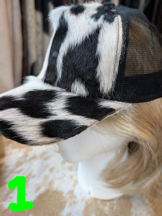 Rustic Rodeo Cowhide Baseball Cap – Genuine Western Hair-On Hide