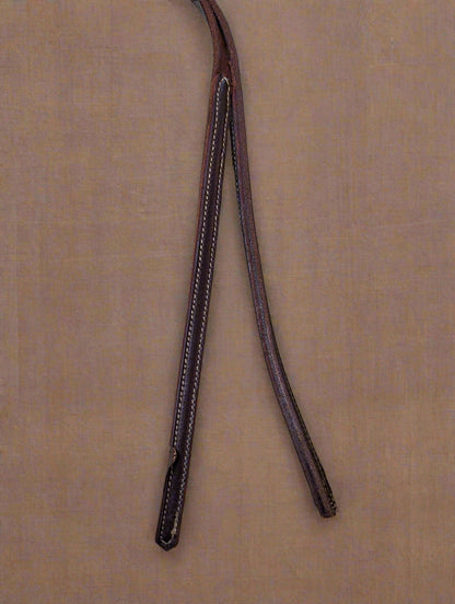 Genuine Harness Leather Split Reins – 8ft Weighted with Waterloop Ends