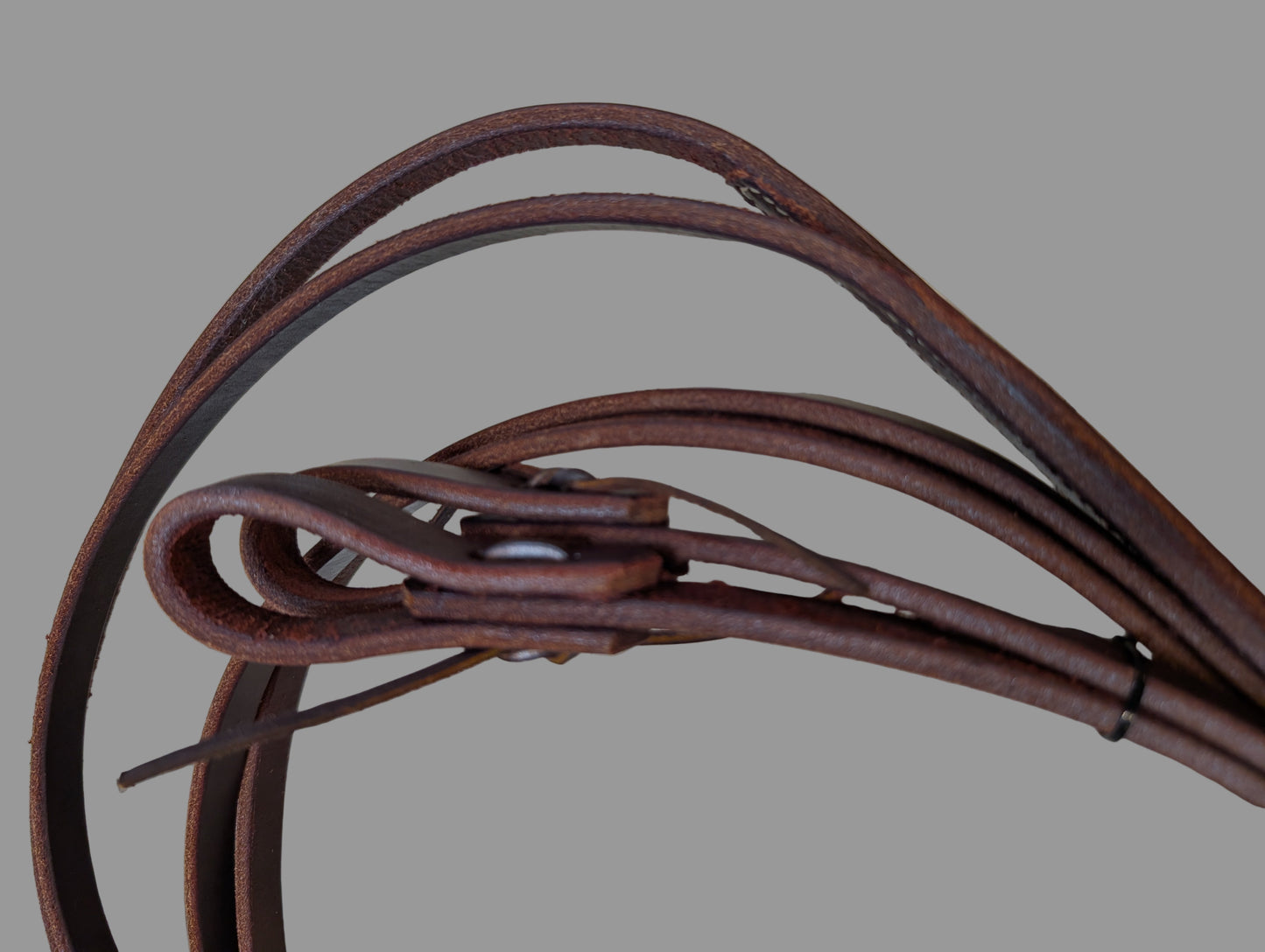 Genuine Harness Leather Split Reins – 8ft Weighted with Waterloop Ends