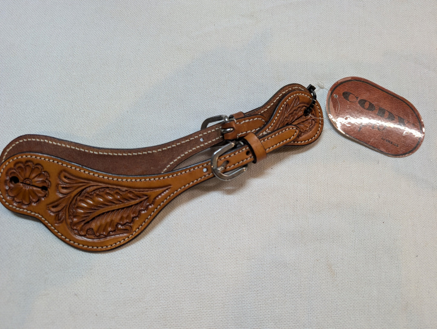 Cody Pro Ladies Tooled Leaf Spur Straps – Final Clearance (Last Pair)