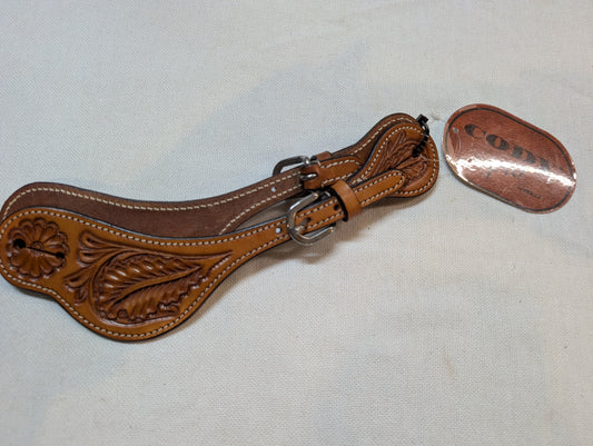 Cody Pro Ladies Tooled Leaf Spur Straps – Final Clearance (Last Pair)