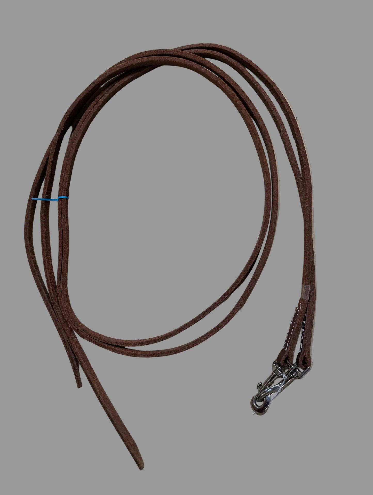 Harness Leather 8 ft Split Reins – 1/2" Wide with Sewn-On Bolt Snaps (Last Pair)