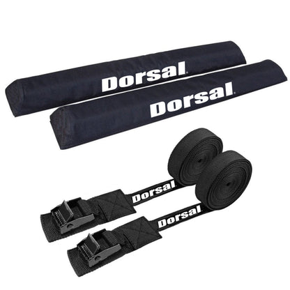 DORSAL Aero Roof Rack Pads 28 Inch Wide Red 15 ft Straps for Car