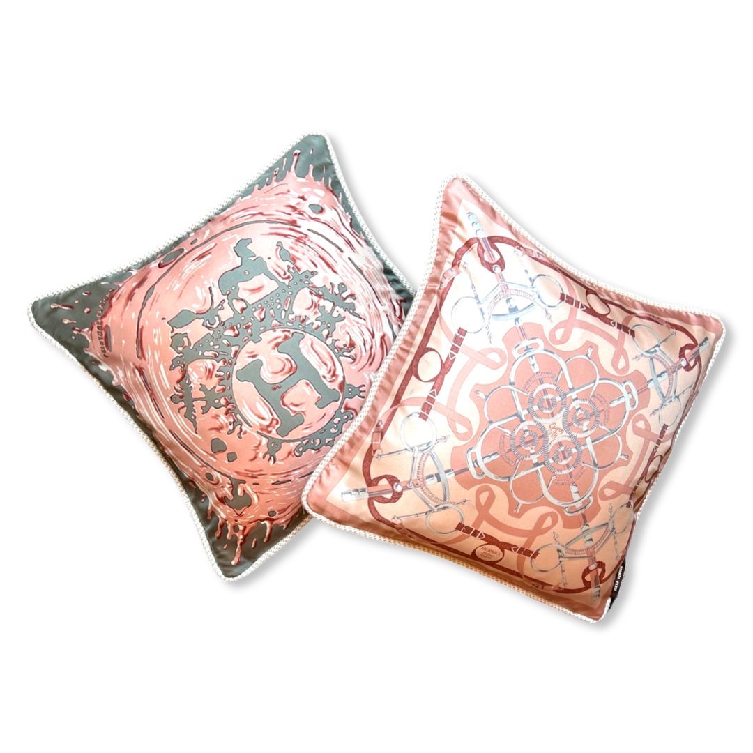 Peinture Fraiche Vintage Silk Scarf Pillow 17"