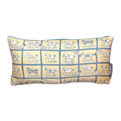 Petites Chevaux Ivory Vintage Silk Scarf Pillow