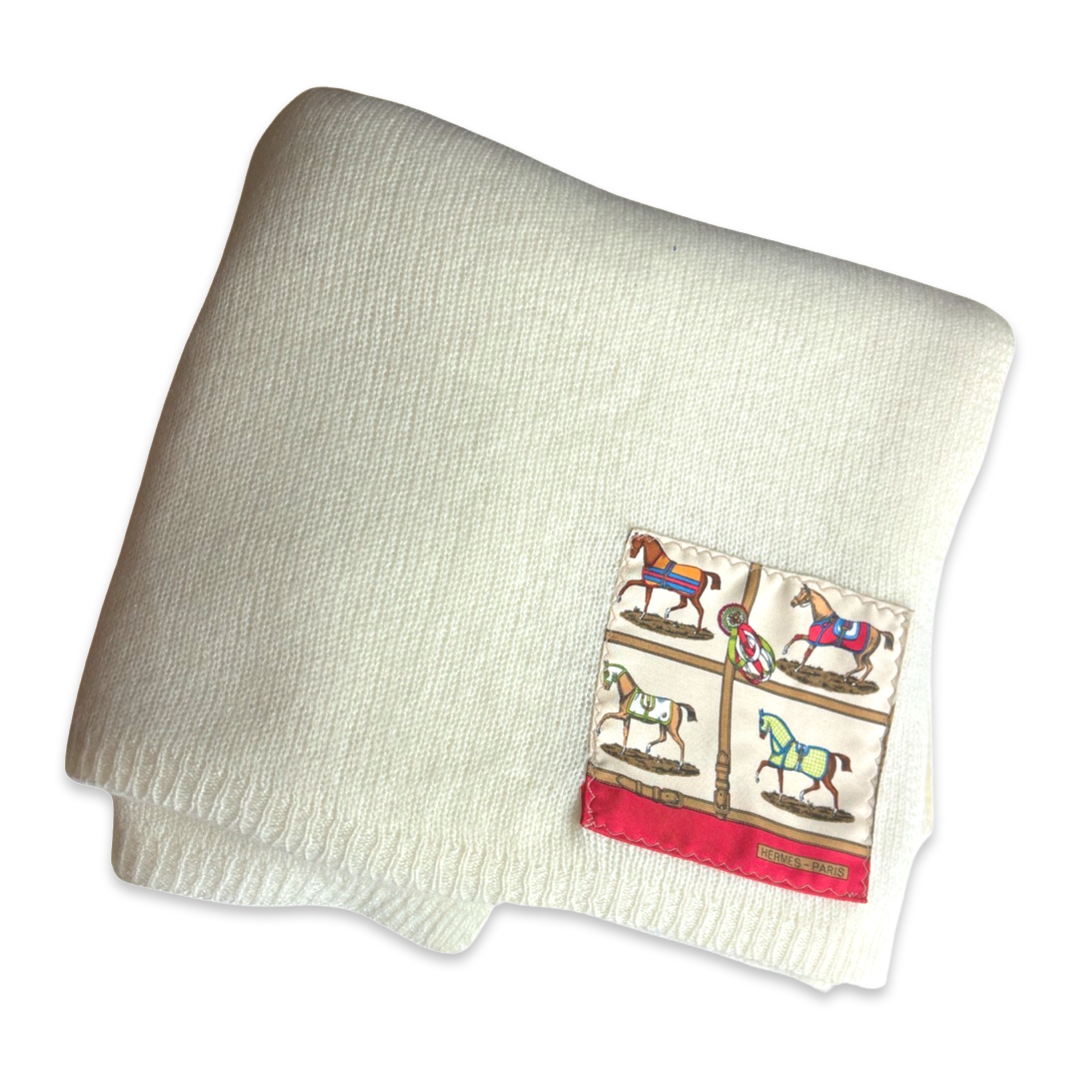 Petites Chevaux Vintage Silk Scarf & Cashmere Baby Set