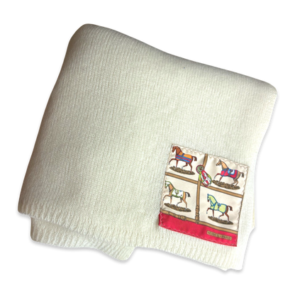 Petites Chevaux Vintage Silk Scarf & Cashmere Baby Set