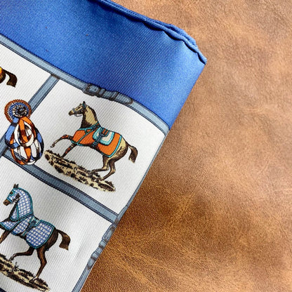 Petites Chevaux Vintage Silk Scarf Pillow 17"